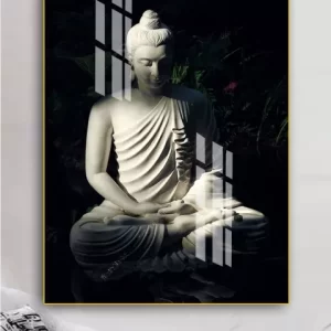 Tranh treo tường - Tranh Laminate tráng gương Phật Thích Ca Mâu Ni treo phòng thờ