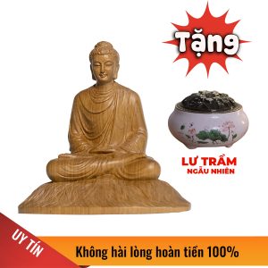 Tượng Phật Thích Ca ngồi đế Cỏ - gỗ Bách Xanh thơm ngọt dễ chịu - Tượng Phật đặt bàn thờ